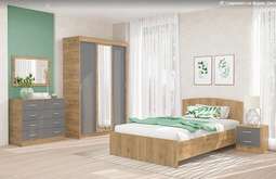 Спальный гарнитур «КЭТ-7» Дуб крафт золотой Набор-2