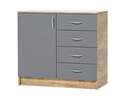 Комод «КЭТ-7» Створка/4 ящ. Дуб крафт золотой/Миндаль,Графит в Нижнем Новгороде фото 1