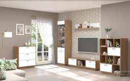 Гостиная модульная «ЭГО» Дуб Крафт Золотой/Белый глянец