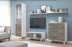 Гостиная «ЭГО» Бетон светлый/ Камень Темный (Ножки)