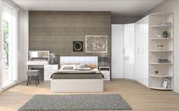 Спальный гарнитур «КЭТ-6» Белый глянец,модульный, комп.2