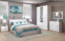 Спальный гарнитур «КЭТ-6» Белый глянец,модульный, комп.1