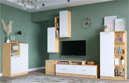 Гостиная «Лего» Дуб бунратти/Белый (Премиум)