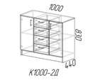 Комод К1000-2Двери ЛДСП (Эра) в Нижнем Новгороде фото 3