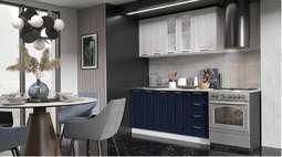 Кухня «АГАВА» 1,6м Акация Белая/Сапфир Модульная (Эра)