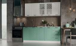 Кухня «АГАВА» 2,0м Акация Белая/Мята Модульная (Эра)