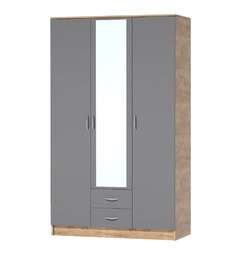 Шкаф 3х-ств./ящики «КЭТ-7» Дуб крафт золотой/ Миндаль, Графит