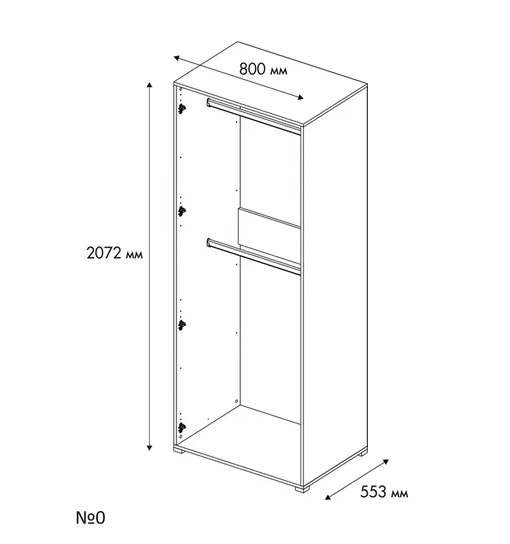 Шкаф 2-х ств. 800 различное наполнение и цвет в Нижнем Новгороде фото 4