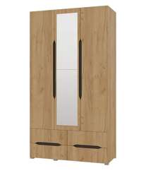 Шкаф 3-х ств. с ящиками «ВЕГА» Крафт Золотой (Горизонт)