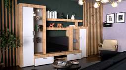 Гостиная «Оризона» Дуб Крафт/ Белый глянец (PDM)