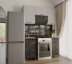 Кухня «Марбл» готовое решение 1,5м и 1,6м с окапом (Тэкс)