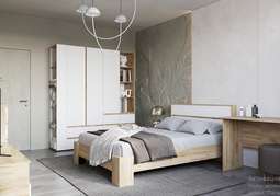 Спальный гарнитур «Хелен» Крафт золотой/ Белый, Модульный (СМ)