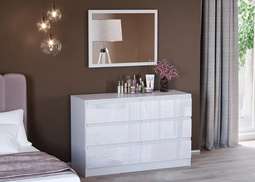 Комод КМ-612 «Марчел» Белый/Белый глянец