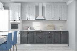 Кухня «РОМБ» вариант-14 модульная Бетон снежный/ Бетон Графит