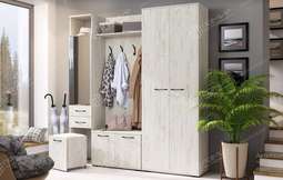 Модульная прихожая «ИТАЛИЯ» Дуб крафт белый Набор 1