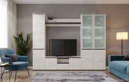 Гостиная «Гретта» Дуб Крафт белый, Композиция 8 (Памир)