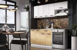 Кухня «Хозяюшка» ЛДСП 1,2м + Газовка 600 (Дуб Вотан/Белый)