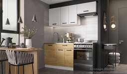 Кухня «Хозяюшка» ЛДСП 1,1м + Газовка 600 (Дуб Вотан/Белый)