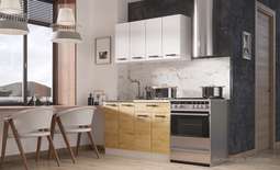 Кухня «Хозяюшка» ЛДСП 1,2м Готовое решение (Дуб Вотан/Белый)