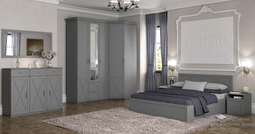 Спальный гарнитур «Бэль» модульный Серый (Атлант)