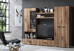 Гостиная «ГАММА-17» МДФ (Дуб флагстафф/Дуб экспрессив золотой)