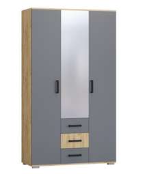 Шкаф трехстворчатый «Нота-11» Графит/Дуб крафт золотой